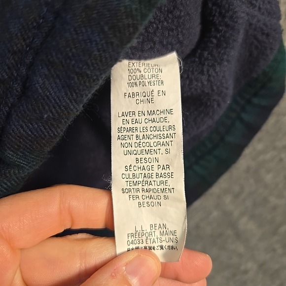 L.L Bean Flannel Shirt Adult Large Fleece Lined Shacket Button Front Plaid - Picture 6 of 8